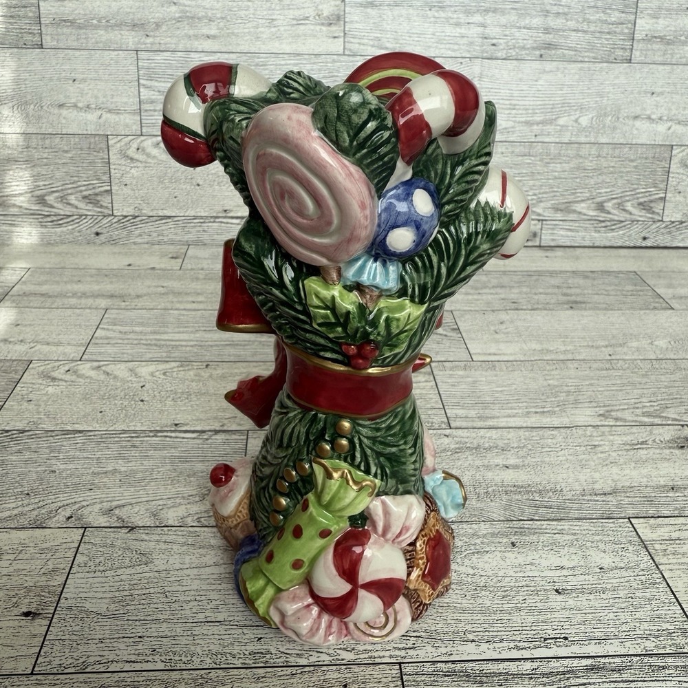 Fitz & Floyd Christmas Santa Gingerbread Candy Ceramic Candle Holder Sugar Plum - Picture 4 of 6
